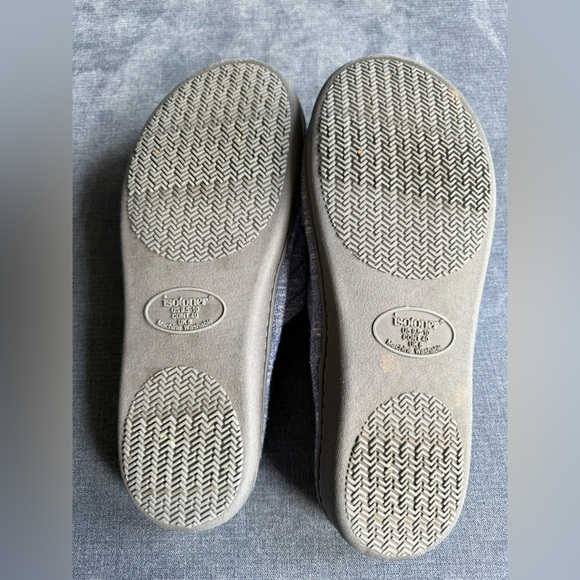 Isotoner Andrea Slide Slip On Women’s Slippers SZ 9.5-10 Light Blue Cushioned - Picture 7 of 8